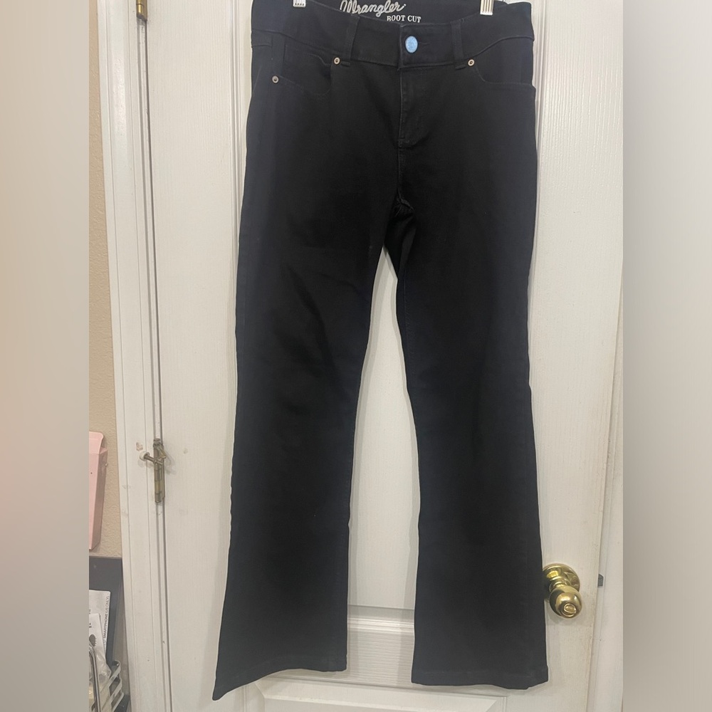 Wrangler Black Boot Cut‎ Jeans 7/30 Western Cowgirl Casual Preppy